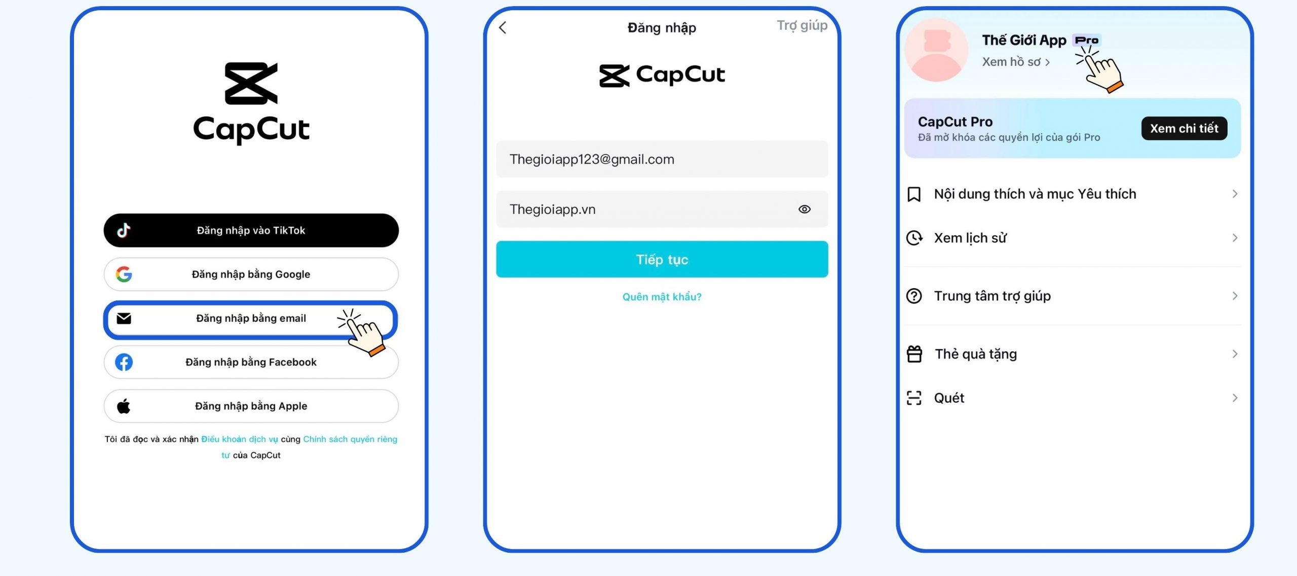 Cách liên kết TikTok với CapCut trên điện thoại