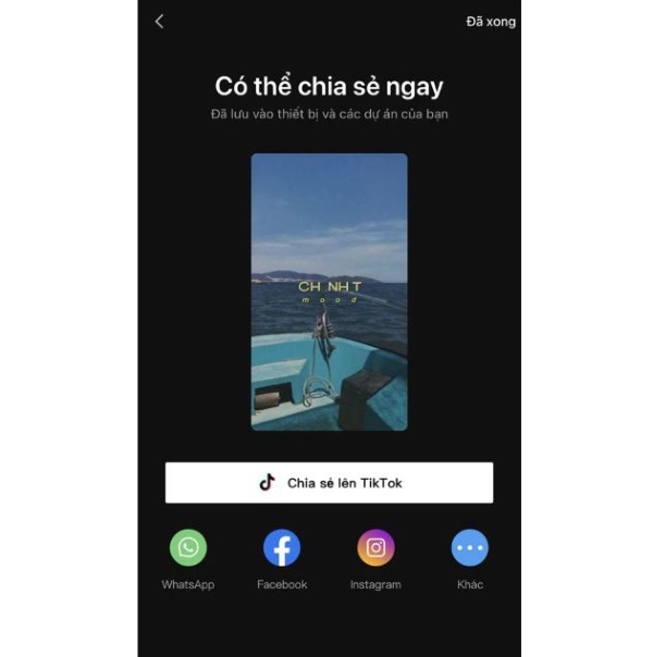 Xuất và đăng video trực tiếp lên TikTok
