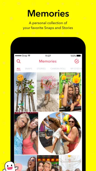 Lưu ảnh vào Memories trên Snapchat